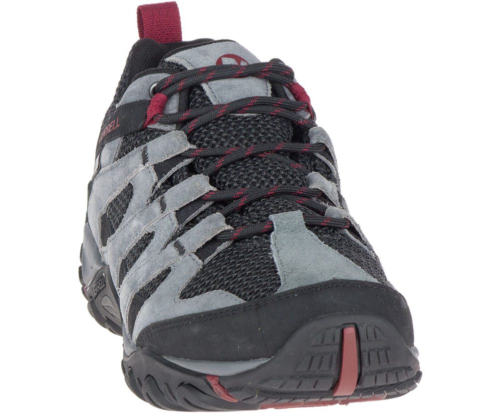 Merrell Hiking Shoes Grey/Black - Alverstone Waterproof Wide Width - Mens 58WJSORBT